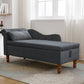 Black Chaise Lounge Indoor with Storage & Pillow