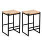 Set of 2 Water Hyacinth Woven Bar Stools for Kitchen Counter