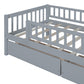 Twin Size Daybed Wood Bed with Two Drawers