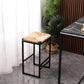 Set of 2 Water Hyacinth Woven Bar Stools for Kitchen Counter