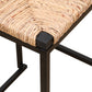 Set of 2 Water Hyacinth Woven Bar Stools with Back Support