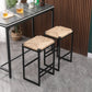 Set of 2 Water Hyacinth Woven Bar Stools for Kitchen Counter