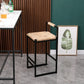 Set of 2 Water Hyacinth Woven Bar Stools with Back Support