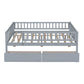 Full Size Daybed Wood Bed with Two Drawers
