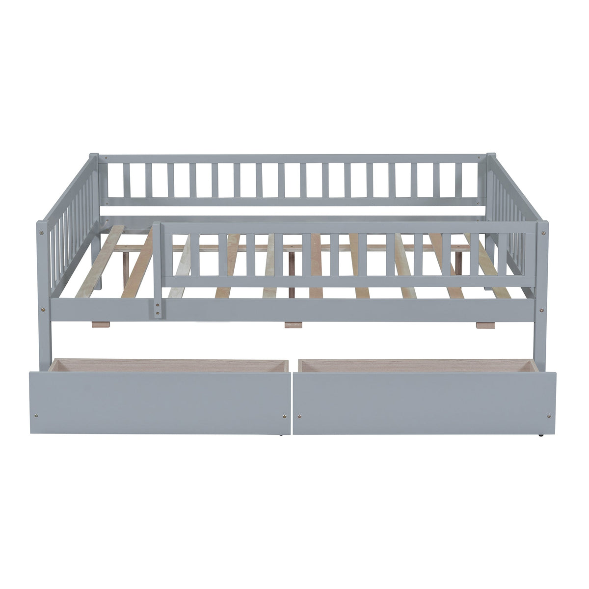 Full Size Daybed Wood Bed with Two Drawers