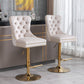 Thick Golden Swivel Velvet Barstools