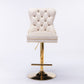 Thick Golden Swivel Velvet Barstools