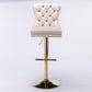 Thick Golden Swivel Velvet Barstools