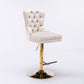 Thick Golden Swivel Velvet Barstools