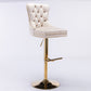 Thick Golden Swivel Velvet Barstools