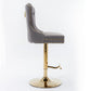 Thick Golden Swivel Velvet Barstools with Adjustable Seat Height