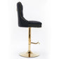 Thick Golden Swivel Velvet Barstools - Set of 2