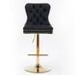 Thick Golden Swivel Velvet Barstools - Set of 2