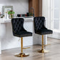 Thick Golden Swivel Velvet Barstools - Set of 2