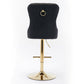 Thick Golden Swivel Velvet Barstools - Set of 2