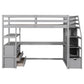 Twin Size Loft Bed with Desk and Shelves