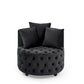 Velvet Upholstered Swivel Chair for Living Room