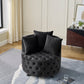 Velvet Upholstered Swivel Chair for Living Room