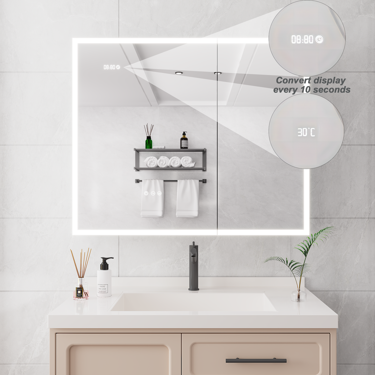 LED Bathroom Medicine Cabinet with Mirror