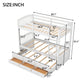 Twin Over Twin Wood Bunk Bed with Trundle and Drawers