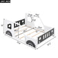 Full Size Classic Car-Shaped Platform Bed with Wheels