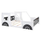 Full Size Classic Car-Shaped Platform Bed with Wheels