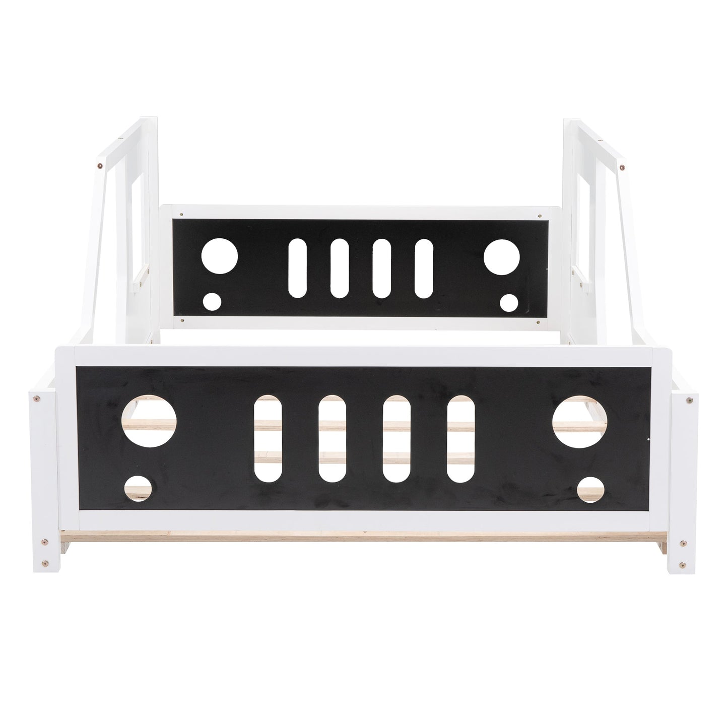 Full Size Classic Car-Shaped Platform Bed with Wheels