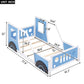 Twin Size Classic Car-Shaped Platform Bed with Wheels