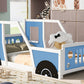 Twin Size Classic Car-Shaped Platform Bed with Wheels