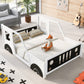 Full Size Classic Car-Shaped Platform Bed with Wheels