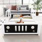 Full Size Classic Car-Shaped Platform Bed with Wheels