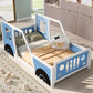 Twin Size Classic Car-Shaped Platform Bed with Wheels