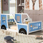 Twin Size Classic Car-Shaped Platform Bed with Wheels