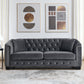 77-Inch Modern Chesterfield Velvet Sofa