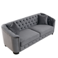 77-Inch Modern Chesterfield Velvet Sofa