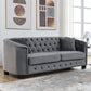 77-Inch Modern Chesterfield Velvet Sofa