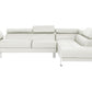 White Color Sectional Living Room Furniture Faux Leather