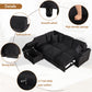 84.75" Sleeper Sofa Bed with Storage Ottoman
