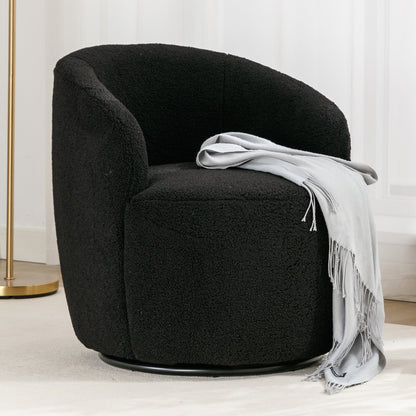 Teddy Fabric Swivel Accent Armchair