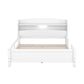 Wood Full Size Platform Bed with Built-in LED Light