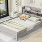 Wood Full Size Platform Bed With Built-in LED Light