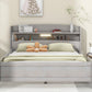 Wood Full Size Platform Bed With Built-in LED Light