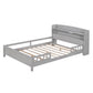 Wood Full Size Platform Bed With Built-in LED Light