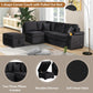 84.75" Sleeper Sofa Bed with Storage Ottoman