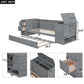 Twin Size Daybed with Storage Arms, Trundle and Charging Station