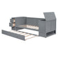 Twin Size Daybed with Storage Arms, Trundle and Charging Station