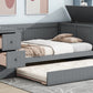 Twin Size Daybed with Storage Arms, Trundle and Charging Station