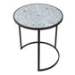 Set of 2 Round End Tables with Sturdy Metal Frame