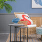 Set of 2 Round End Tables with Sturdy Metal Frame