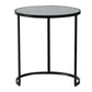 Set of 2 Round End Tables with Sturdy Metal Frame